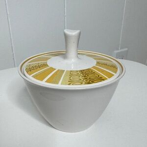 Antigua Franciscan Whitestone Water vintage mid century dish with lid